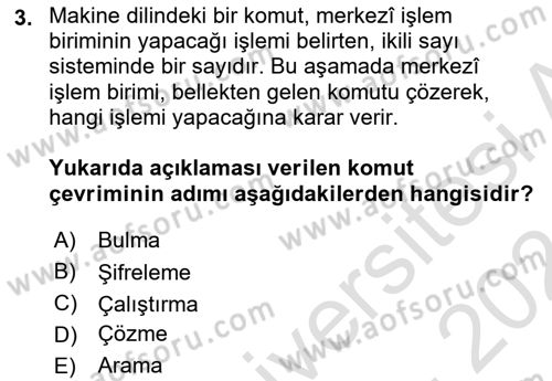 Bilgisayar Ve Programlamaya Giriş Dersi 2023 - 2024 Yılı (Final) Dönem Sonu Sınav Soruları 3. Soru