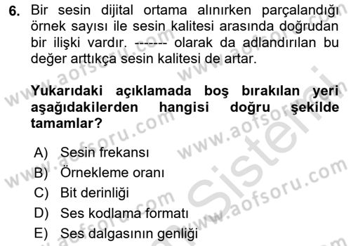 Bilgisayar Ve Programlamaya Giriş Dersi 2024 - 2025 Yılı (Vize) Ara Sınavı 6. Soru