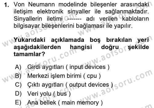 Bilgisayar Ve Programlamaya Giriş Dersi 2024 - 2025 Yılı Yaz Okulu Sınav Soruları 1. Soru