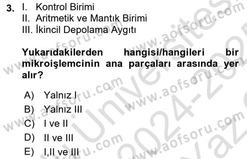 Bilgisayar Ve Programlamaya Giriş Dersi 2024 - 2025 Yılı Yaz Okulu Sınav Soruları 3. Soru