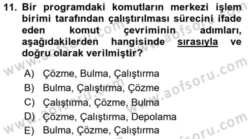 Bilgisayar Ve Programlamaya Giriş Dersi 2025 - 2026 Yılı (Vize) Ara Sınav Soruları 11. Soru