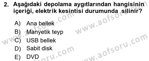Bilgisayar Ve Programlamaya Giriş Dersi 2025 - 2026 Yılı Yaz Okulu Sınav Soruları 2. Soru