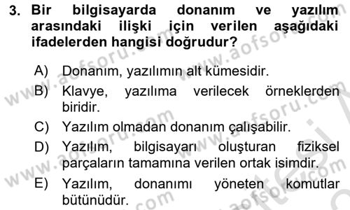 Bilgisayar Ve Programlamaya Giriş Dersi 2025 - 2026 Yılı Yaz Okulu Sınav Soruları 3. Soru