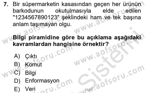 Bilgisayar Ve Programlamaya Giriş Dersi 2025 - 2026 Yılı Yaz Okulu Sınav Soruları 7. Soru