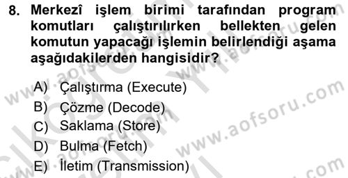Bilgisayar Ve Programlamaya Giriş Dersi 2025 - 2026 Yılı Yaz Okulu Sınav Soruları 8. Soru