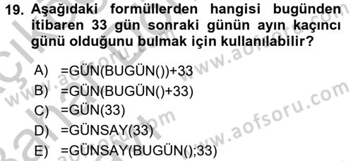 İşletme Analitiği Dersi 2016 - 2017 Yılı (Vize) Ara Sınav Soruları 19. Soru