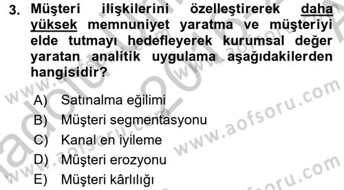İşletme Analitiği Dersi 2016 - 2017 Yılı (Vize) Ara Sınav Soruları 3. Soru