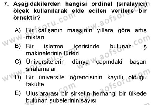 İşletme Analitiği Dersi 2016 - 2017 Yılı (Vize) Ara Sınav Soruları 7. Soru
