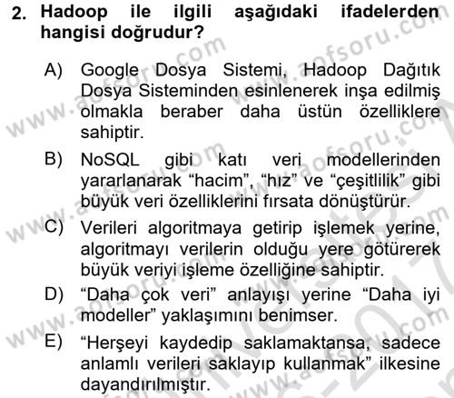 İşletme Analitiği Dersi 2016 - 2017 Yılı (Final) Dönem Sonu Sınav Soruları 2. Soru