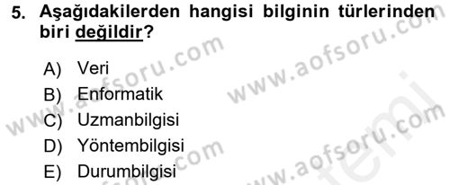 İşletme Analitiği Dersi 2017 - 2018 Yılı (Vize) Ara Sınav Soruları 5. Soru