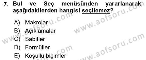 İşletme Analitiği Dersi 2017 - 2018 Yılı (Vize) Ara Sınav Soruları 7. Soru