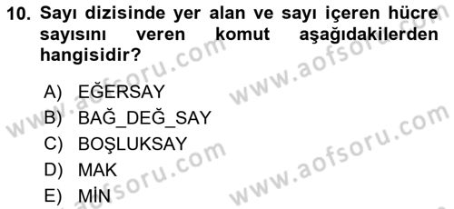 İşletme Analitiği Dersi 2018 - 2019 Yılı (Final) Dönem Sonu Sınav Soruları 10. Soru