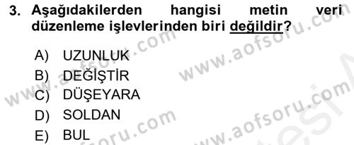 İşletme Analitiği Dersi 2018 - 2019 Yılı (Final) Dönem Sonu Sınav Soruları 3. Soru
