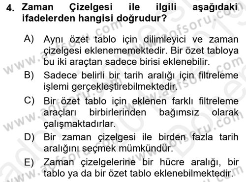 İşletme Analitiği Dersi 2018 - 2019 Yılı (Final) Dönem Sonu Sınav Soruları 4. Soru
