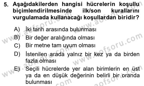 İşletme Analitiği Dersi 2018 - 2019 Yılı (Final) Dönem Sonu Sınav Soruları 5. Soru