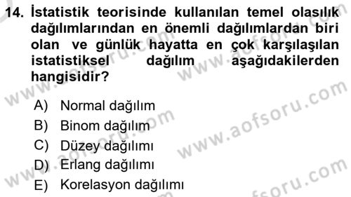 İşletme Analitiği Dersi 2020 - 2021 Yılı Yaz Okulu Sınav Soruları 14. Soru