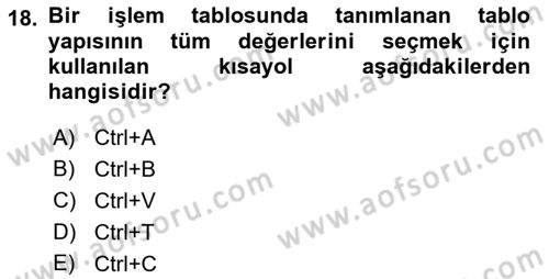 İşletme Analitiği Dersi 2021 - 2022 Yılı (Vize) Ara Sınav Soruları 18. Soru