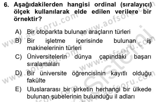 İşletme Analitiği Dersi 2021 - 2022 Yılı (Vize) Ara Sınav Soruları 6. Soru