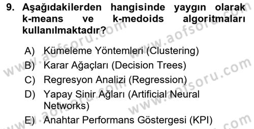 İşletme Analitiği Dersi 2021 - 2022 Yılı (Vize) Ara Sınav Soruları 9. Soru