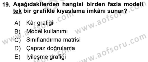 İşletme Analitiği Dersi 2021 - 2022 Yılı (Final) Dönem Sonu Sınav Soruları 19. Soru