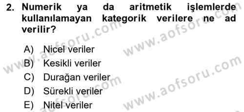 İşletme Analitiği Dersi 2021 - 2022 Yılı (Final) Dönem Sonu Sınav Soruları 2. Soru