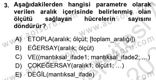 İşletme Analitiği Dersi 2021 - 2022 Yılı (Final) Dönem Sonu Sınav Soruları 3. Soru