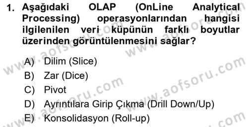 İşletme Analitiği Dersi 2021 - 2022 Yılı Yaz Okulu Sınav Soruları 1. Soru