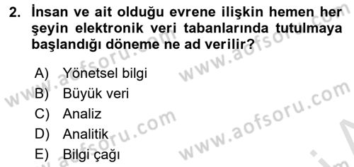 İşletme Analitiği Dersi 2021 - 2022 Yılı Yaz Okulu Sınav Soruları 2. Soru