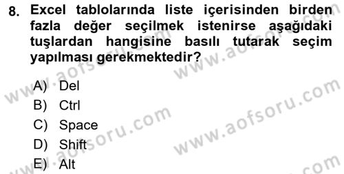İşletme Analitiği Dersi 2021 - 2022 Yılı Yaz Okulu Sınav Soruları 8. Soru