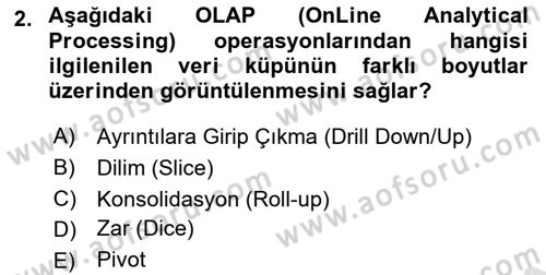 İşletme Analitiği Dersi 2022 - 2023 Yılı Yaz Okulu Sınav Soruları 2. Soru