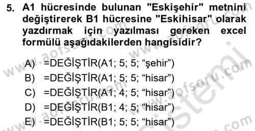 İşletme Analitiği Dersi 2022 - 2023 Yılı Yaz Okulu Sınav Soruları 5. Soru