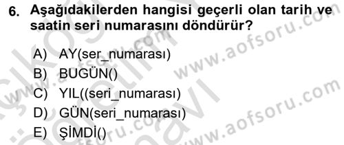 İşletme Analitiği Dersi 2022 - 2023 Yılı Yaz Okulu Sınav Soruları 6. Soru