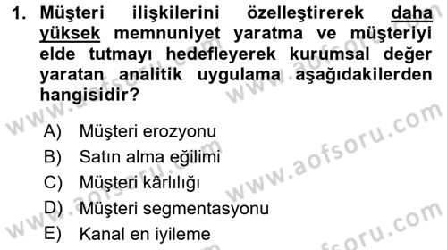 İşletme Analitiği Dersi 2023 - 2024 Yılı (Vize) Ara Sınav Soruları 1. Soru