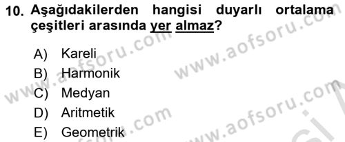 İşletme Analitiği Dersi 2023 - 2024 Yılı (Vize) Ara Sınav Soruları 10. Soru