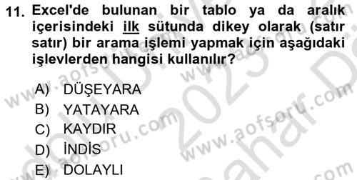 İşletme Analitiği Dersi 2023 - 2024 Yılı (Vize) Ara Sınav Soruları 11. Soru