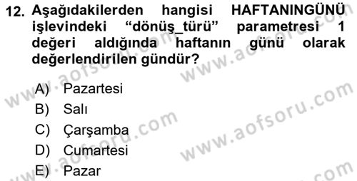 İşletme Analitiği Dersi 2023 - 2024 Yılı (Vize) Ara Sınav Soruları 12. Soru