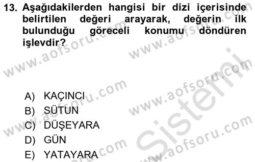 İşletme Analitiği Dersi 2023 - 2024 Yılı (Vize) Ara Sınav Soruları 13. Soru