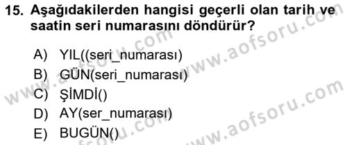İşletme Analitiği Dersi 2023 - 2024 Yılı (Vize) Ara Sınav Soruları 15. Soru