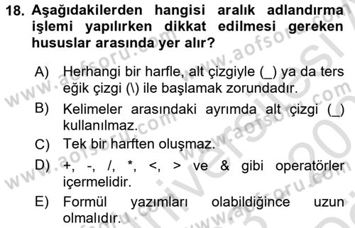 İşletme Analitiği Dersi 2023 - 2024 Yılı (Vize) Ara Sınav Soruları 18. Soru