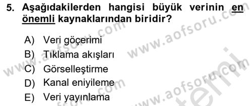 İşletme Analitiği Dersi 2023 - 2024 Yılı (Vize) Ara Sınav Soruları 5. Soru
