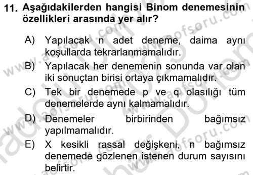 İşletme Analitiği Dersi 2023 - 2024 Yılı (Final) Dönem Sonu Sınav Soruları 11. Soru
