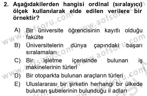 İşletme Analitiği Dersi 2023 - 2024 Yılı (Final) Dönem Sonu Sınav Soruları 2. Soru