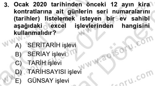 İşletme Analitiği Dersi 2023 - 2024 Yılı (Final) Dönem Sonu Sınav Soruları 3. Soru