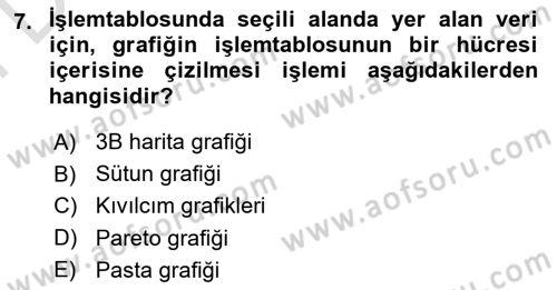 İşletme Analitiği Dersi 2023 - 2024 Yılı (Final) Dönem Sonu Sınav Soruları 7. Soru