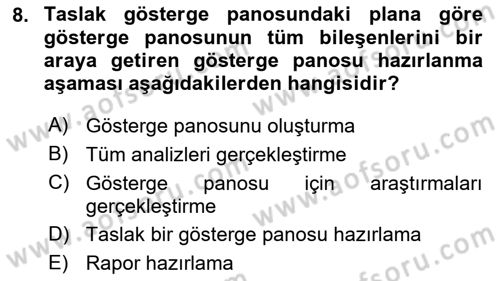 İşletme Analitiği Dersi 2023 - 2024 Yılı (Final) Dönem Sonu Sınav Soruları 8. Soru