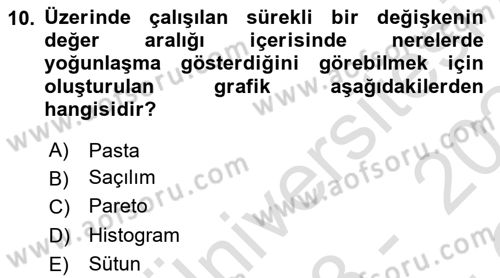 İşletme Analitiği Dersi 2023 - 2024 Yılı Yaz Okulu Sınav Soruları 10. Soru