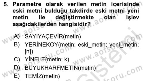 İşletme Analitiği Dersi 2023 - 2024 Yılı Yaz Okulu Sınav Soruları 5. Soru