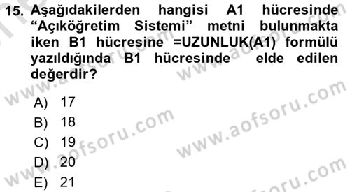 İşletme Analitiği Dersi 2024 - 2025 Yılı (Vize) Ara Sınav Soruları 15. Soru