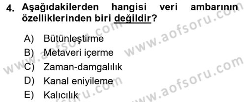 İşletme Analitiği Dersi 2024 - 2025 Yılı (Vize) Ara Sınav Soruları 4. Soru