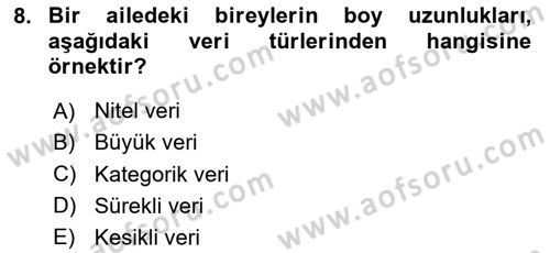 İşletme Analitiği Dersi 2024 - 2025 Yılı (Vize) Ara Sınav Soruları 8. Soru